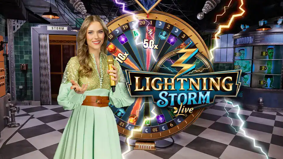 Het DigiWheel in Lightning Storm stopt op een 50x multiplier.
